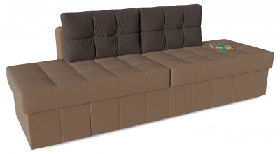 Диван прямой Оливер Люкс (Лира) еврокнижка трансформер Fox Choco Коричневый велюр. Фото №2