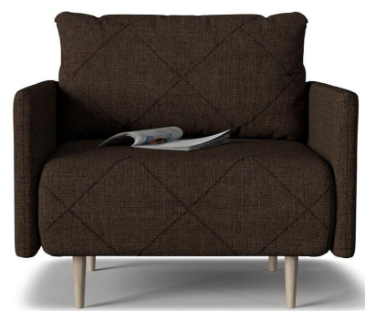 Кресло Mille Armchair 03 с подлокотниками не раскладное Коричневый рогожка. Фото №2