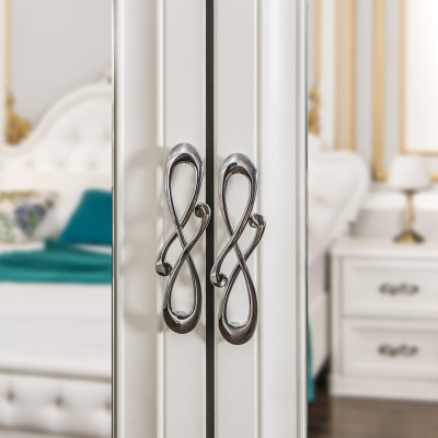 Шкаф 4-ств (1+2+1) с зеркалами Мишель белый матовый. Фото №3