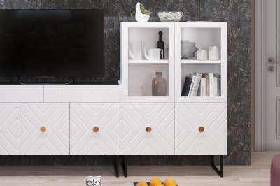 Шкаф низкий (2 стеклодвери) Марсель. Фото №4