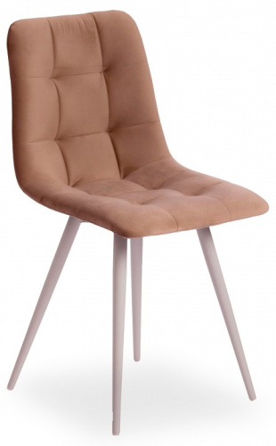 Стул CHILLY (mod. 7095) / 1 шт. в упаковке ткань/металл, 45x53х88 см, высота до сиденья 50 см, бежевый barkhat 5/белый. Фото №1