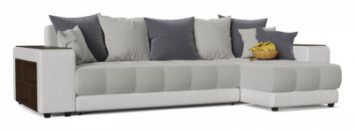 Диван угловой Дубай Simpl Белый Белый велюр+экокожа правый. Фото №2