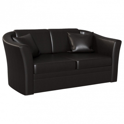 Диван прямой Лира дизайн 2 выкатной (экокожа, Черный) 150/80/87. Фото №2