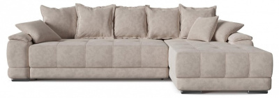 Диван угловой Nordkisa Cream Бежевый микровелюр, угол правый. Фото №2