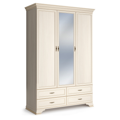 Шкаф распашной трехдверный с зеркалом Сиена. Фото №3