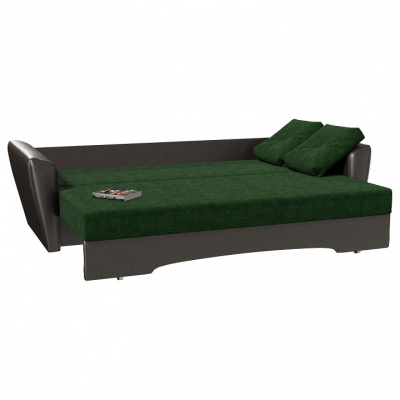 Диван прямой Амстердам Классик Green еврокнижка (велюр+экокожа, Зеленый) 235/85/94. Фото №2
