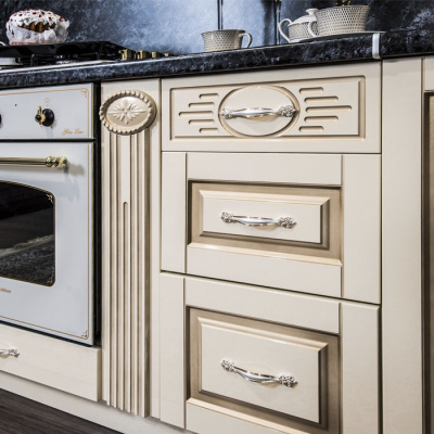 Секция напольная с ящиками узкая Верона крем глянец фото Секция напольная с ящиками узкая Верона крем глянец. Фото №2