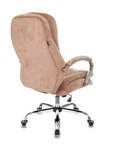 Кресло руководителя Бюрократ T-9950SL Fabric светло-коричневый Velvet 90 крестовина металл хром. Фото №6