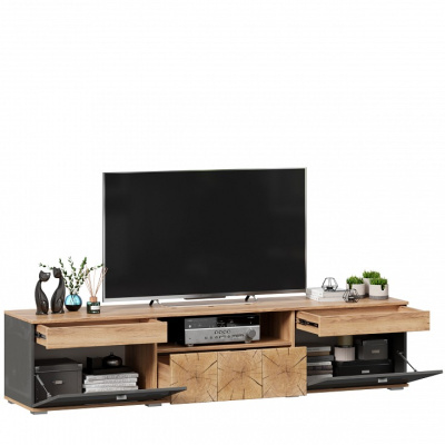 Тумба ТВ 2000 Фиджи (ЛД 659.040.000) Антрацит, Дуб золотой. Фото №2