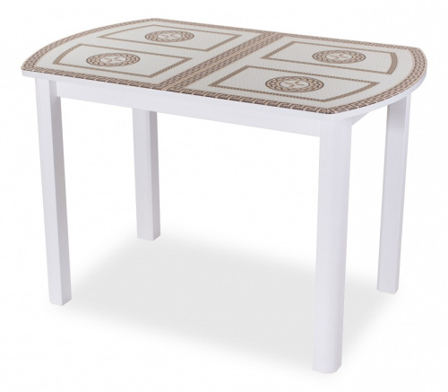 Стол обеденный Танго со стеклом с орнаментом. Фото №1