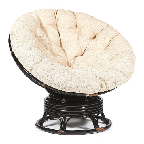 Кресло-качалка плетёное Papasan 23/01B + Подушка Antique brown. Фото №1