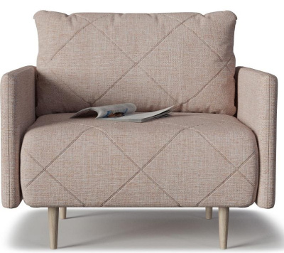 Кресло Mille Armchair 01  с подлокотниками не раскладное Бежевый рогожка. Фото №2