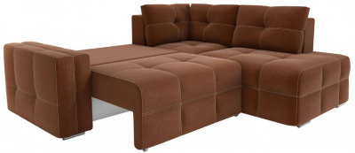 Диван угловой Леос Matting Brown еврокнижка Коричневый рогожка. Фото №2
