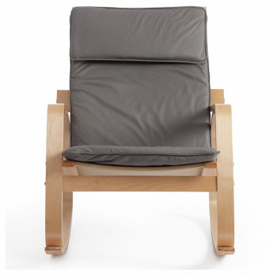 Кресло-качалка mod. AX3005 дерево береза, ткань: полиэстер/хлопок, 61х94,5х104 см, дерево: натуральный #1/ ткань светло-серая 2. Фото №2