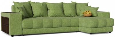 Диван угловой Дубай Apple Еврокнижка Зеленый флок правый. Фото №2