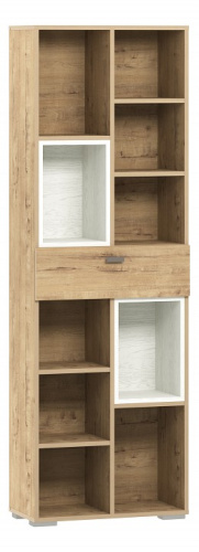 Стеллаж Snow wood НМ 011.94, Дуб Бунратти, Белый текстурный/Дуб Бунратти фото Стеллаж Snow wood НМ 011.94, Дуб Бунратти, Белый текстурный/Дуб Бунратти. Фото №1
