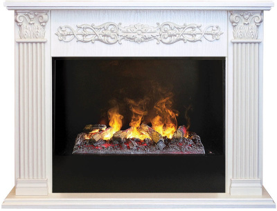 Электрокамин RealFlame Milton 26 WT 3D Cassette 630 + Black вставка. Фото №2