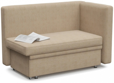 Кушетка Полонез с ящиком для хранения Бежевая рогожка тахта Бежевый рогожка, угол правый. Фото №2