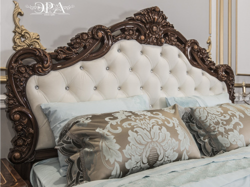 Спальня "Патрисия" 6-х ств. шкаф, кровать (1800х2000), караваджо глянец. Фото №5