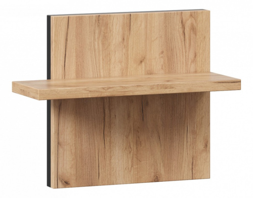 Полка навесная Норд (Дуб Золотой/Чёрный). Фото №1