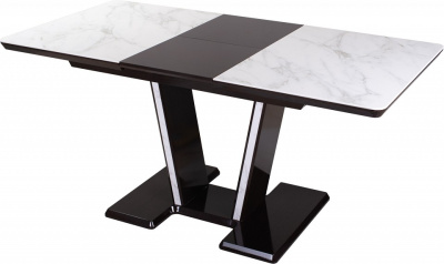 Столы с керамогранитом , Белый глянец/керамогранит под белый мрамор. Фото №2