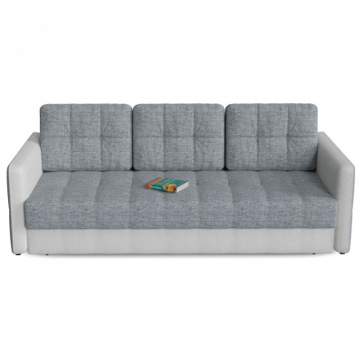 Диван прямой Лофт Грей еврокнижка (рогожка+экокожа, Серый) 225/90/105. Фото №2