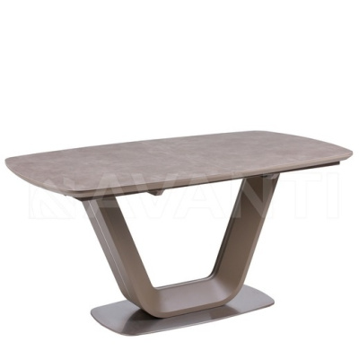 Стол обеденный OASIS/CERAMIC (160) MATT MOKKA/LATTE (сатин мокка/латте). Фото №2