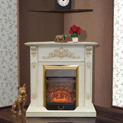 Электрокамин RealFlame Anita Corner (угловой) WT с Majestic BR S. Фото №4