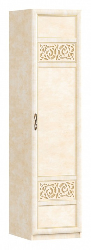 Шкаф одностворчатый глубиной 634 Александрия (Рустика/Кожа Ленто). Фото №1