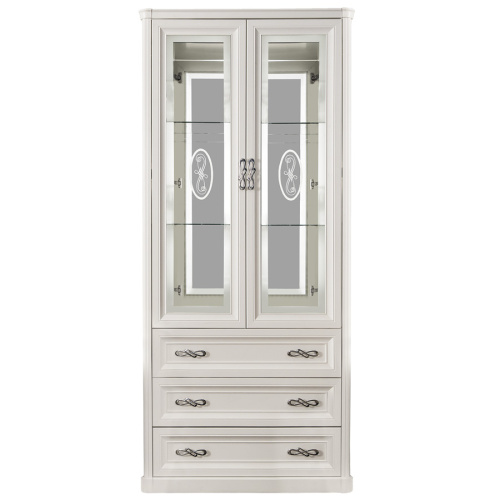 Витрина двухстворчатая Мишель  белый матовый. Фото №2