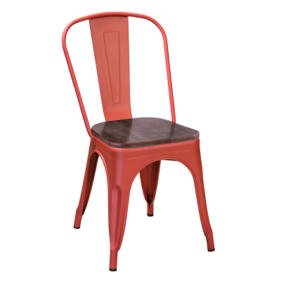 Стул Tolix Wood Коралловый красный. Фото №2