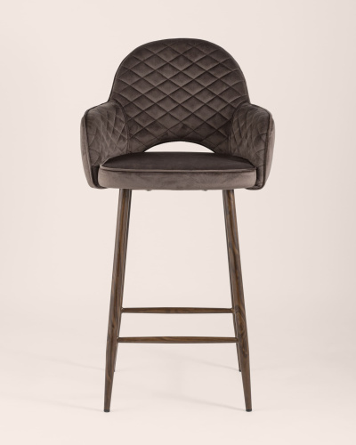 Стул полубарный Венера диамант велюр коричневый. Фото №5