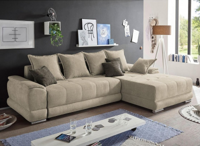 Диван угловой Nordkisa Ivory Бежевый велюр, угол правый. Фото №2