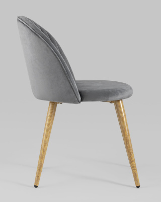 Стул Лион Страйпс велюр серый. Фото