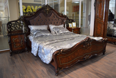 Кровать Джоконда (1800х2000) с мягким изголовьем корень дуба глянец. Фото №5