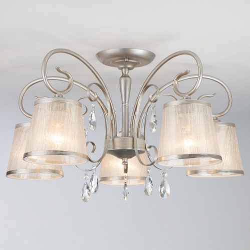 Потолочная люстра Eurosvet Liona 60065/5 серебро. Фото №1