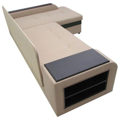 Диван угловой Парадиз дельфин (рогожка, Бежевый) 243/87/142 правый. Фото №2