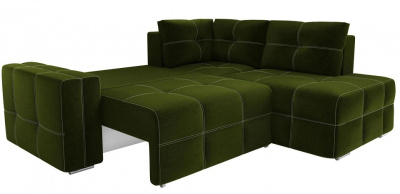 Диван угловой Леос micro-velvet Green еврокнижка Зеленый микровельвет. Фото №2