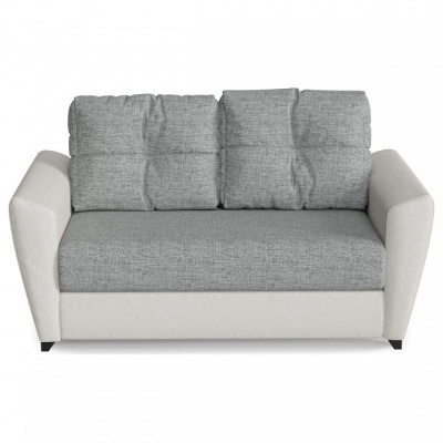 Диван прямой Берг 2 аккордеон-евро (рогожка+экокожа, Серый) 180/90/100. Фото №2