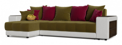 Диван угловой Дубай Simpl Еврокнижка Зеленый Зеленый велюр+экокожа левый. Фото №2