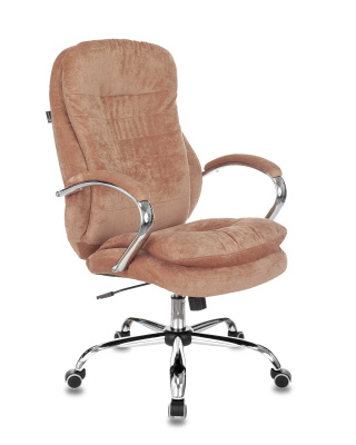 Кресло руководителя Бюрократ T-9950SL Fabric светло-коричневый Velvet 90 крестовина металл хром фото Кресло руководителя Бюрократ T-9950SL Fabric светло-коричневый Velvet 90 крестовина металл хром. Фото №3