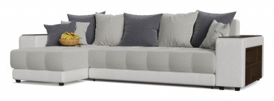 Диван угловой Дубай Simpl Белый Белый велюр+экокожа левый. Фото №2