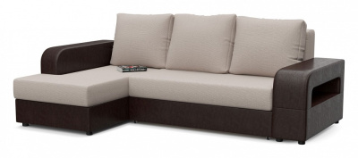 Диван угловой Дублин (Дубай) еврокнижка рогожка+экокожа левый. Фото №2