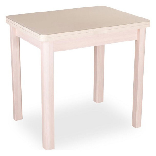 Стол кухонный , закаленное стекло кремового цвета. Фото №1