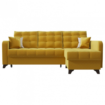 Диван угловой Беллано Дизайн 5 Дельфин (велюр, Желтый) 234/95/163 правый. Фото №2