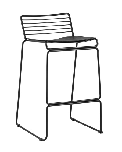 Стул полубарный Danny черный с черной подушкой. Фото №1