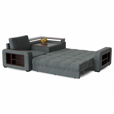 Диван угловой Сансет Серый аккордеон (велюр, Серый) 247/95/210 правый. Фото №2