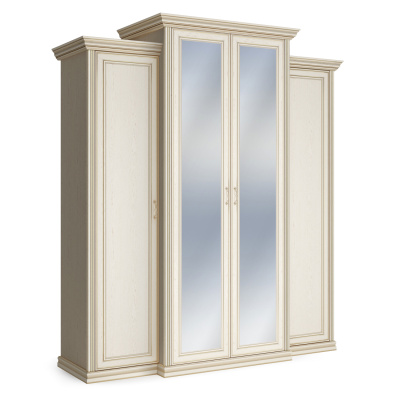 Шкаф распашной четырехдверный с пеналами и зеркалом Венето. Фото №3