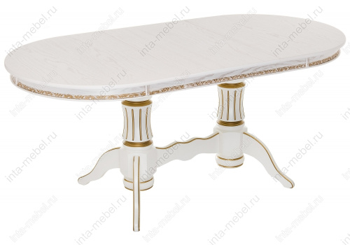 Стол Герцог молочный с золотой патиной. Фото №2