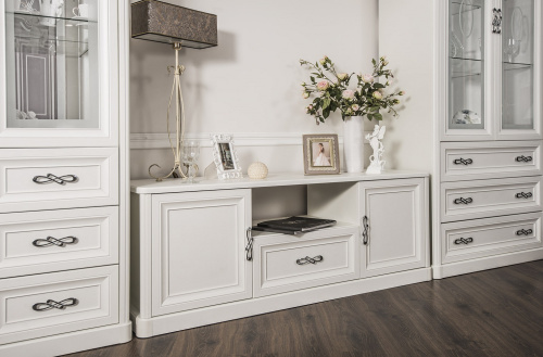 Гостиная "Мишель" 1+тв+2, белый матовый. Фото №2